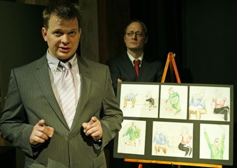 Joe Foust and Lance Baker pitch a campaign in Spin